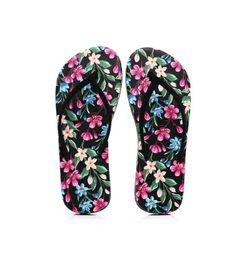 2021 Summer Slippers Women Slippers Floral Pattern Flat Heel Flip Flops Outdoor Antislip Shoes Pvc Sandals Beach Shoes J220716