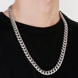 Chains 12MM Wide Curb Cuba Chain Man Necklace Gold Plated Stainless Steel 40/50/65CM Long Men's Necklaces Choker Wholesale Items