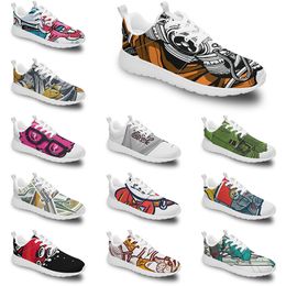 TRAN DIY Custom Running Shoes Women Men Trendy Trainer Outdoor Sneakers Black White Fashion Mens Yellow Breathable Casual Sports Fire-Red Style mnhk69