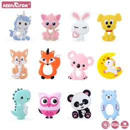 Baby Teethers Toys 1pcs Silicone Food Grade Rodent Cartoon Animals DIY Teething Necklace Shower Gifts Infant Chewable 221119
