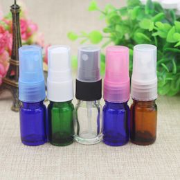 Wholesale 5ml 10ml Empty Glass Spray Bottle Perfume Brown Green Blue and Clear Aroma Sprayer Bottle