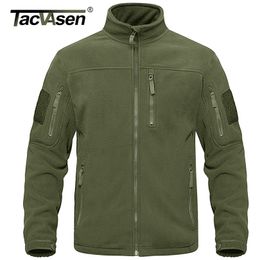 Mens Jackets TACVASEN Full Zip Up Tactical Army Fleece Military Thermal Warm Work Coats Safari Outwear Windbreaker 221118