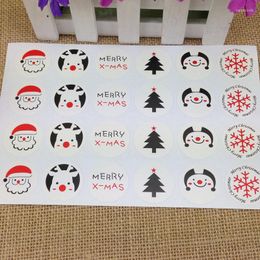 Festive Supplies 120PCS/lot Round 3CM Stickers Merry Christmas Gift Packing Kraft Paper Label For Baking Package Box / Bags And
