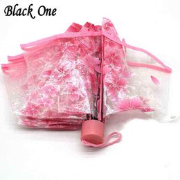 Women Transparent Umbrella Ladies Rain Plastic japan Clear Lace Parasol Paraguay Colourful 8 Rib J220722