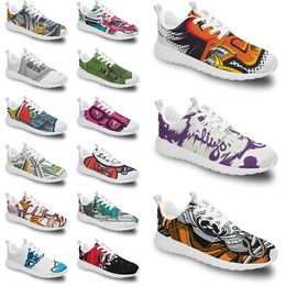 TRAN DIY Custom Running Shoes Women Men Trendy Trainer Outdoor Sneakers Black White Fashion Mens Yellow Breathable Casual Sports Fire-Red Style mhfty654