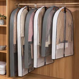 Clothing Storage Three-dimension Case For Dresses Wardrobe Clothes Cover Suit With Zipper Garment Bag Clear Window Fur Coat Protector