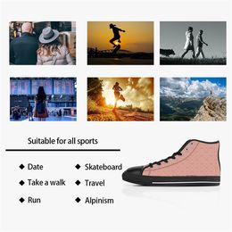 shoesShoes Men Canvas Sneakers casual Custom Women Fashion Black Orange Mid Cut Breathable Casual Outdoor Sports Walking Jogging Color47129805