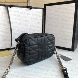 Top Women Bag marmont Checker Camera Bag Shoulder Bag Metal logo Large Capacity Zipper Opening Original Style Luxury Designer Fashion Crossbody