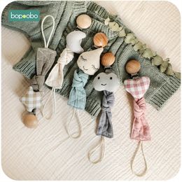 Pacifier Holders Clips# Bopoobo 1pc Baby Dummy Pacifier Chain Clip Cotton Cloth Plush Animal Toys Soother Nipples Holder born Toy Feeding Accessories 221119