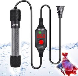 Filtration Heating Mini Aquarium Heater Heating Rod Small Fish Tortoise Tank Heater Submersible External LED Digital Temp Controller 2550100200W 221119