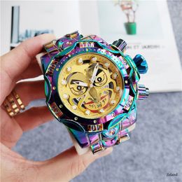 Sports quartz men's watch INVICTO Reserve Bolt Zeus Ghost face Colourful personality Large dial waterproof All hands can be operated