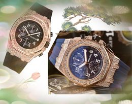 Crime Premium Mens Full Functional Watches Quartz Movement Male Time Clock Watch Unique Rubber Belt Set Auger men's gifts Stopwatch Timer wristwatch