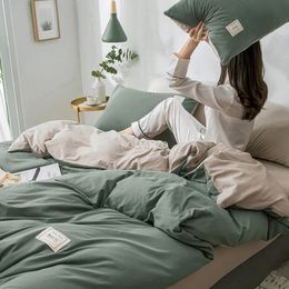 Bedding Define Home Textile Color Solid Color Duvet Capa travesseiro Casamento AB Lace Boy Kid Teen Girl Faltos de cama Set 221118