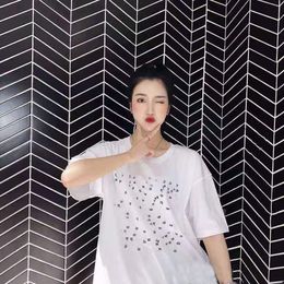 Women's T-Shirt Figure Design Tops Arabic numeral Couple Tees Cotton Short Sleeve Casual T Shirts Streetwear Plus Size