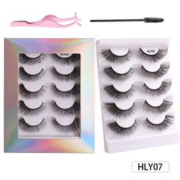 Thick Curly Mink False Eyelashes Eye End Lengthening Soft & Vivid Handmade Reusable Multilayer 3D Fake Lashes Extensions Makeup Accessory DHL