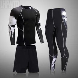 Men's Sleepwear Running Men's Thermal Underwear Underpants Kit Sports Compression Clothing Tracksuit For Men Fitness Slim Joggers Base Layer Set T221017