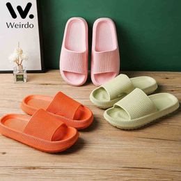 35Cm Soft Thick Platform Women Slippers Summer Beach Eva Slide Sandals Leisure Men Indoor Bathroom Shoes AntiSlip dropshipping J220716