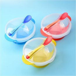 Cups Dishes Utensils Baby Bowl Set Training Bowl Spoon Tableware Set Dinner Bowl Learning Dishes with Suction Cup Children Training Dinnerware 221119
