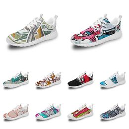 men women custom sports shoes anime cartoon animal design diy word black white blue red colorful outdoor mens trainer 107