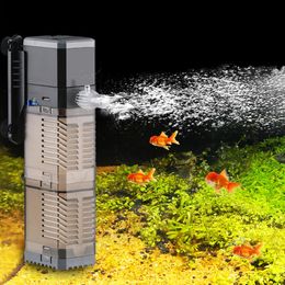 Filtration Heating SUNSUN 4 In 1 Internal Aquarium Philtre Oxygen Air Pump Wave Maker Submersible Water Circulation Pump for Fish Tank Sponge Philtre 221119