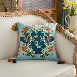 Pillow Chenxi American British Europeanstyle Light Luxury Living Room Sofa Back With Pendant Tassel Headboard Pillowcase