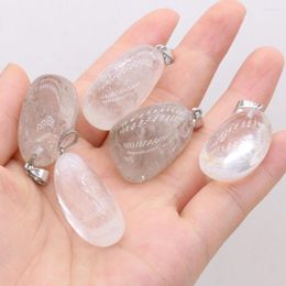 Pendant Necklaces Natural Irregular Stone Polished Clear Quartz Necklace Accessories For Jewellery Making Bracelet White Crystal Charm