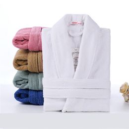 Mens Sleepwear 100% Cotton Towelling Terry Bath Robe Unisex Lovers Soft Bathrobe Men Women Nightgown Male Casual Home Dressing Gown 221118