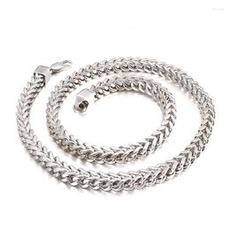 Chains Holiday Gifts Stainless Steel Cuban Chain Necklace Silver - Tone Nickel-free Hypoallergenic Keel Box 5mm/6mm/8mm