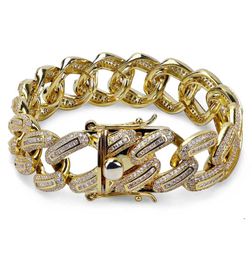 21mm Miami Cuban Link Armband Gold Silber Farbe geplattt vereisen Mikro -Pave -Zirkon -Männer039s Armband für Frauen N1992995837