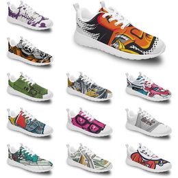 TRAN DIY Custom Running Shoes Women Men Trendy Trainer Outdoor Sneakers Black White Fashion Mens Yellow Breathable Casual Sports Fire-Red Style m7khj12