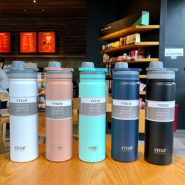 Water Bottles tyesoThermos Mug Double Stainless Steel 304 Coffee Beer Mugs Leak Proof Travel Thermal Cup Thermosmug Bottle For Gifts 221118