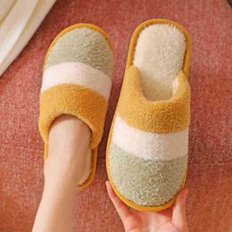 Women's Slippers Fashion Autumn Winter Cotton Briefs On Warm Shoes Soft Plush House Indoor Bedroom Slippers Flip Flop Floor Shoes J220716