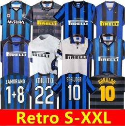 finale 2009 MILITO SNEIJDER ZANETTI Retro voetbalshirt Eto'o Football 97 98 99 01 02 03 Djorkaeff Baggio ADRIANO MILAAN 10 11 07 08 09 Inter BATISTUTA Zamorano thuis uit