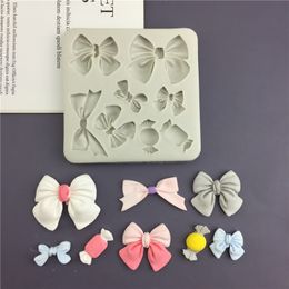 8-cavity Bow Knot Silicone Mould Handmade Candy Fondant Gum Paste Cake Decor Resin Art Craft Drip Glue Baking Accessories MJ1137