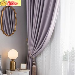 Curtain Luxury Modern Blackout Curtains For Living Room Elegant Girl Purple Interior Thermal High-precision Fabric Windows