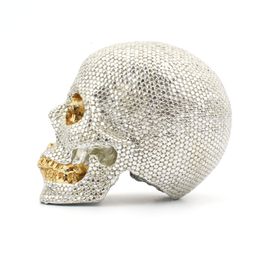 Decorative Objects Figurines Luxury Style Golden Resin Craft Skull Horror Statue Creative Sculpture Birthday Gift Home Office Vintage Decoration 221118