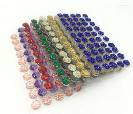 Gift Wrap 8mm Cabochon Rhinestone Sticker Round Flatback Acrylic Stickers Self-Adhesive Paste DIY Nail Art Phone Case Decoration