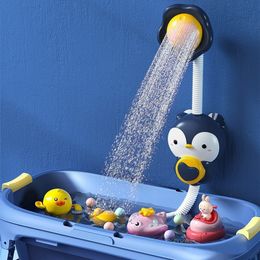 Bath Toys QWZ Baby Electric Spray Water Kids room tubs ing Toddler Shower Interactive Gifts 221118