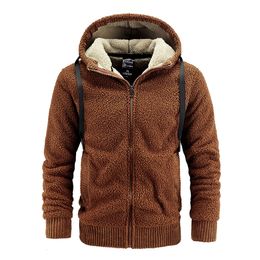 Men's Hoodies Sweatshirts Men's Winter Hoodies Fleece Fashion Sports Cashmere Jacket Warm Zipper Lamb Wool Cardigan Sweater Jacket Warm Plus Size8XL 221119