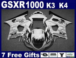 Ensemble Motobike personnalisé pour Suzuki GSXR 1000 K3 2003 2004 Kit de carénage de corona noir blanc gsxr1000 03 04 Faresings Bodywork GSXR1000 GH8213754