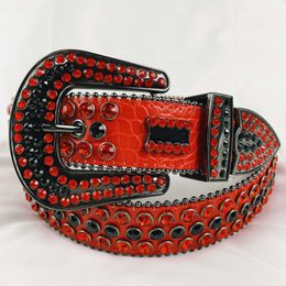 Designer Belts Simon Belt for Men Women Shiny diamond belt Black on Blue white multicolour