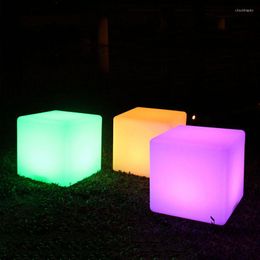 Cube Light Lawn Lamps Outdoor Garden Luminous Square Stool USB Charging Wedding KTV Pool Decorative Lighting Remote Contral