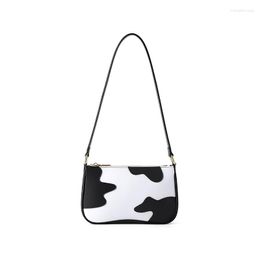 Evening Bags Handbags For Women Milk Cow Leather Luxury Designer Female Purse Small Crossbody Bag Pattern Print 2022