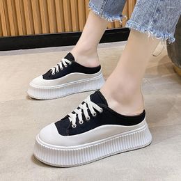 Slippers Lazy Baotou Comfortable Half-slipper Women Outer Wear Summer College Style Thick-soled Platform Women's Shoes