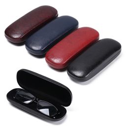 Sunglasses Cases 1 PC Unisex Leather Glasses Hard Frame Waterproof Eyeglass Portable Readingglasses Box Solid Colour Spectacle 221119