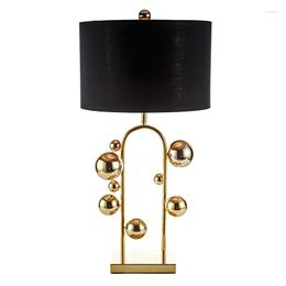 Table Lamps High Quality Simple Warm Golden Retro Creative American Style Lighting For Bedroom Foyer El Decorative Lights