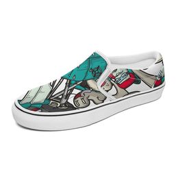 2022 new canvas skate shoes custom hand-painted fashion trend avant-garde men's and women's low-top board shoes S18