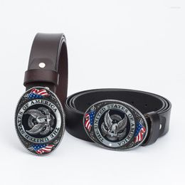 Belts Cowhide Trend Men's Belt Manufacturers Explosion Models Leather Simple Retro Casual Business Buckle Men