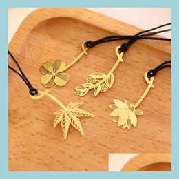 Bookmark Simple Fashion Metal Bookmark Student Mimosa Lotus Maple Leaf Clover Bookmarks Stationery Office School Supplies Graduation Dhadl