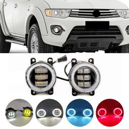 Car LED Lens Fog Light Assembly Angel Eye DRL H11 For Mitsubishi Pajero L200 Outlander Galant Colt Eclipse RVR Endeavour Triton